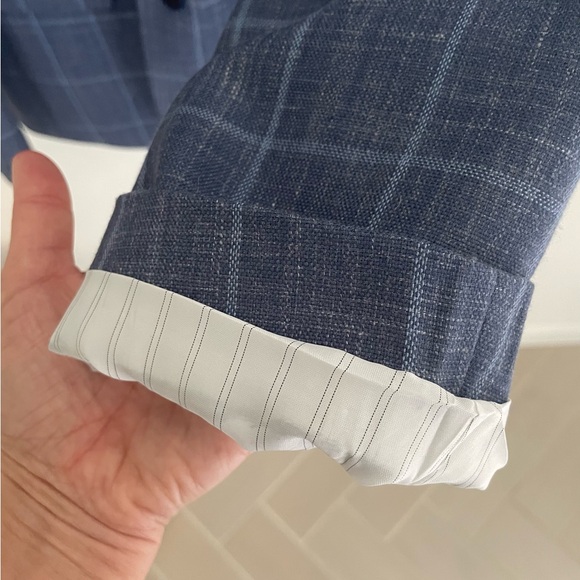 Collection by Michael Strahan | Blue Windowpane Suit Jacket for Boys | Size 14 - Picture 8 of 11